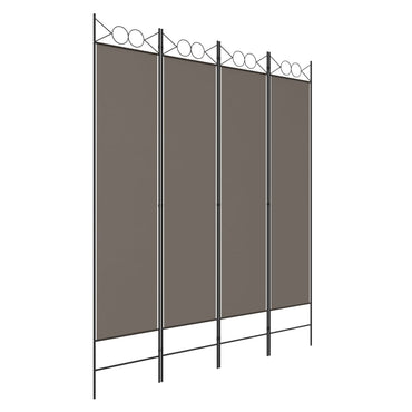 vidaXL 4-tlg. Paravent Anthrazit 160x220 cm Stoff