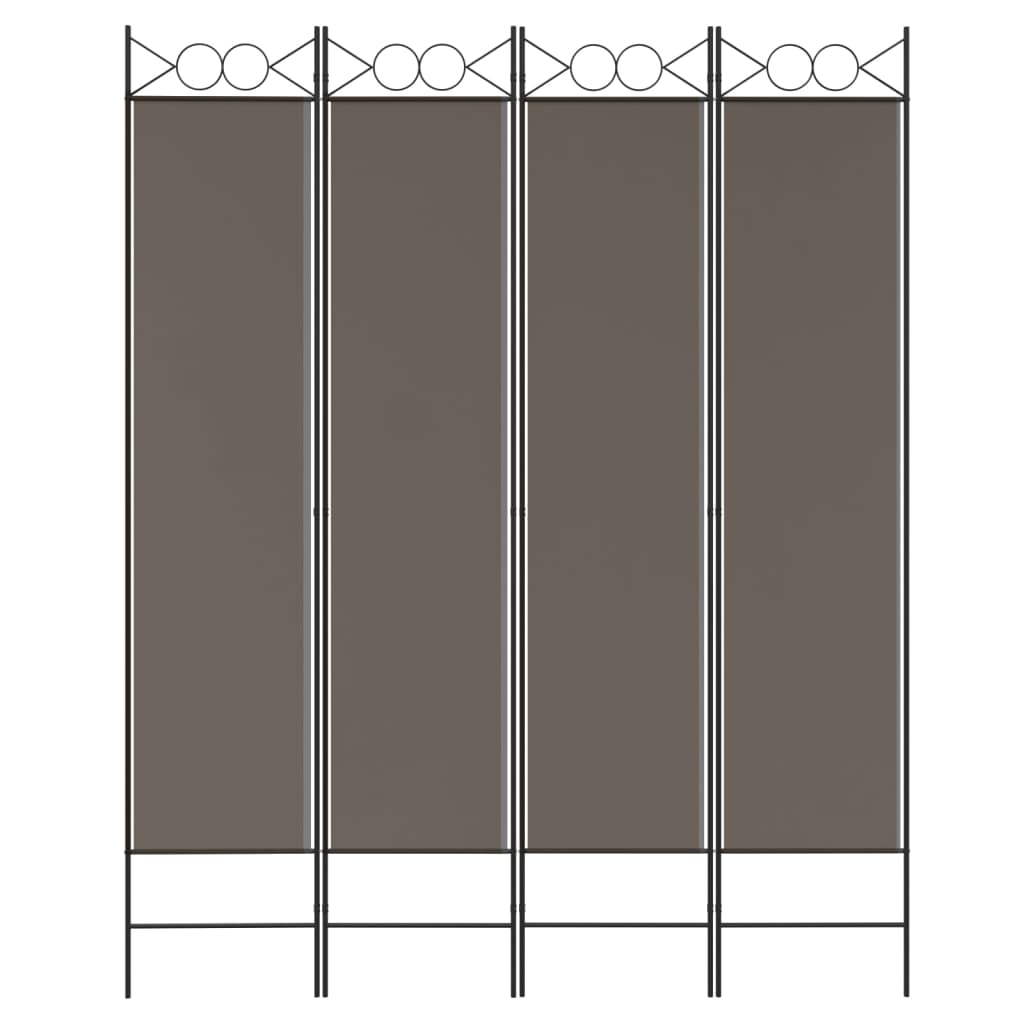 vidaXL 4-tlg. Paravent Anthrazit 160x220 cm Stoff