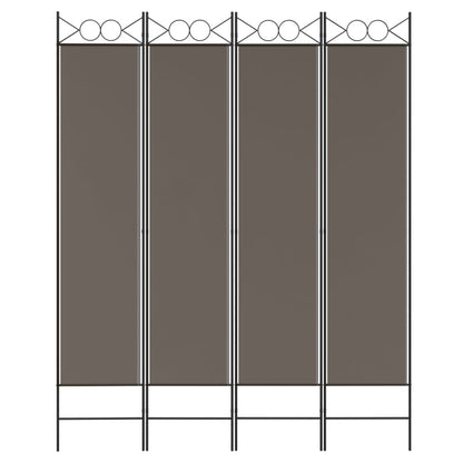 vidaXL 4-tlg. Paravent Anthrazit 160x220 cm Stoff