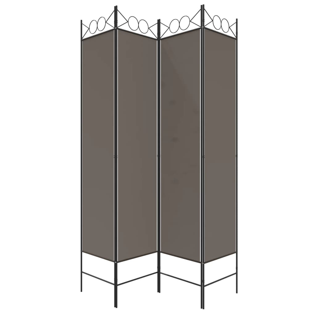 vidaXL 4-tlg. Paravent Anthrazit 160x220 cm Stoff