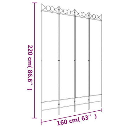 vidaXL 4-tlg. Paravent Anthrazit 160x220 cm Stoff