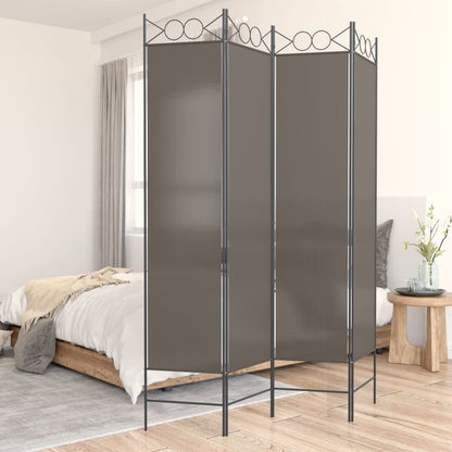vidaXL 4-tlg. Paravent Anthrazit 160x220 cm Stoff