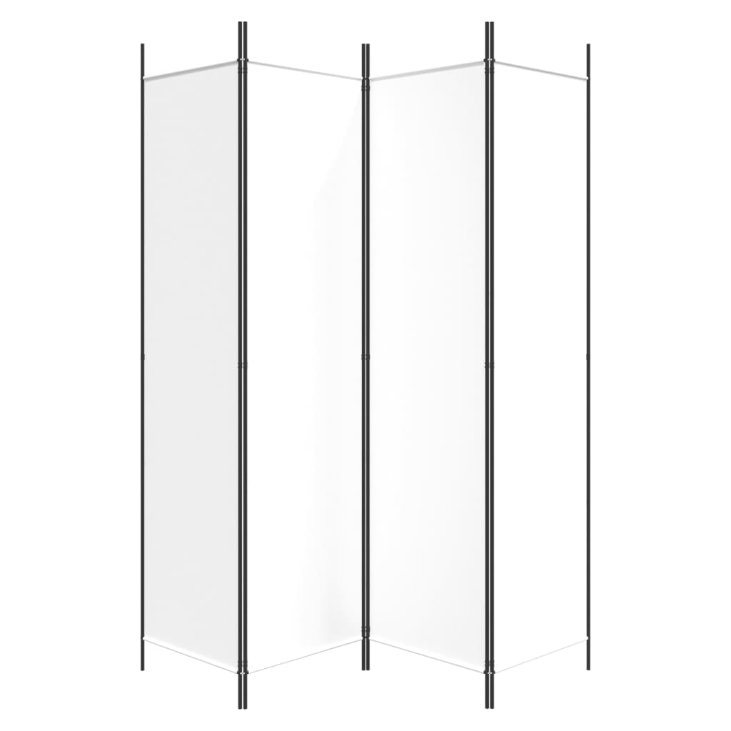 vidaXL 4-tlg. Paravent Weiß 200x200 cm Stoff