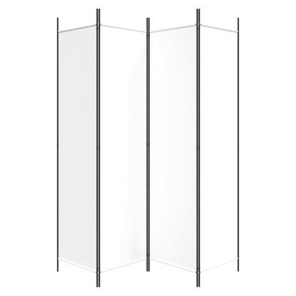 vidaXL 4-tlg. Paravent Weiß 200x200 cm Stoff