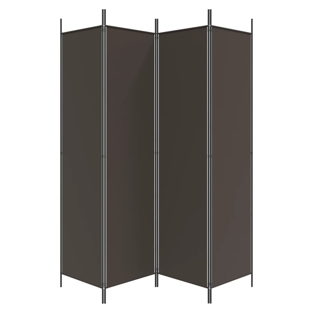 vidaXL Paravent à 4 panneaux en tissu marron 200x200 cm