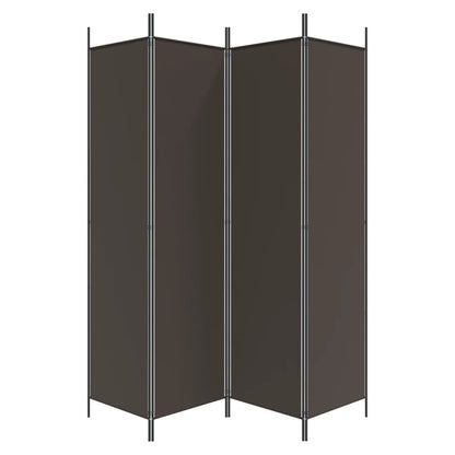 vidaXL Paravent à 4 panneaux en tissu marron 200x200 cm