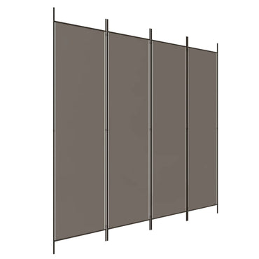 vidaXL 4-tlg. Paravent Anthrazit 200x200 cm Stoff