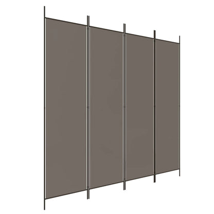 vidaXL 4-tlg. Paravent Anthrazit 200x200 cm Stoff