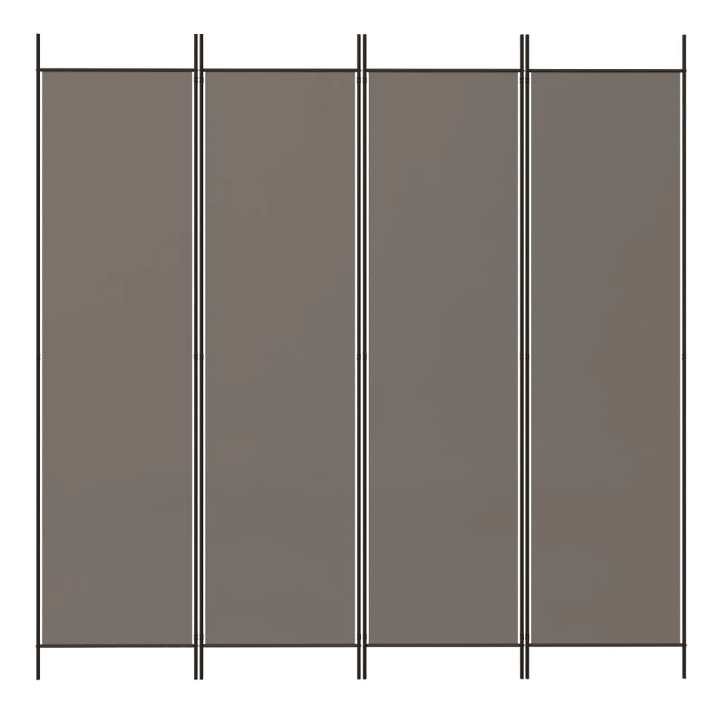 vidaXL 4-tlg. Paravent Anthrazit 200x200 cm Stoff
