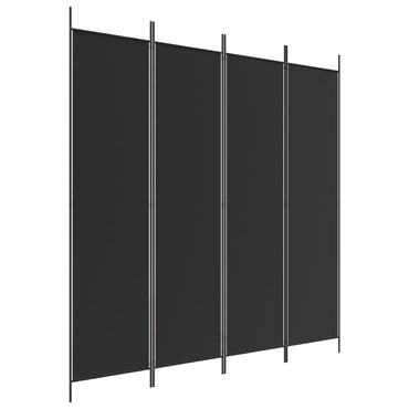 vidaXL 4-tlg. Paravent Schwarz 200x200 cm Stoff
