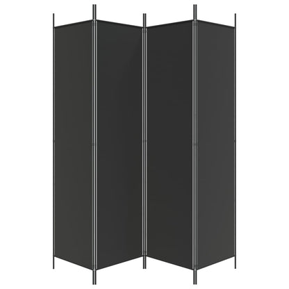 vidaXL 4-tlg. Paravent Schwarz 200x200 cm Stoff