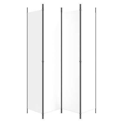 vidaXL 4-tlg. Paravent Weiß 200x220 cm Stoff