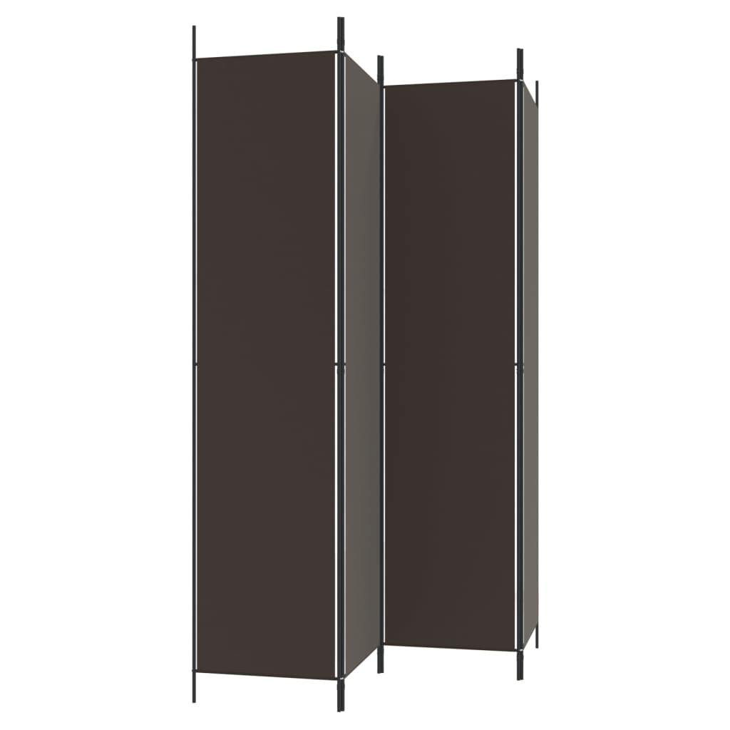 vidaXL Paravent à 4 panneaux Tissu Marron 200x220 cm