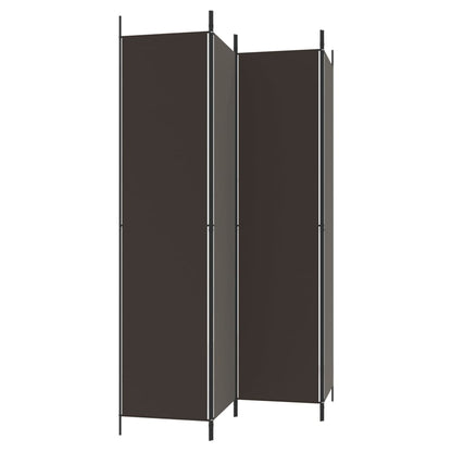 vidaXL Paravent à 4 panneaux Tissu Marron 200x220 cm