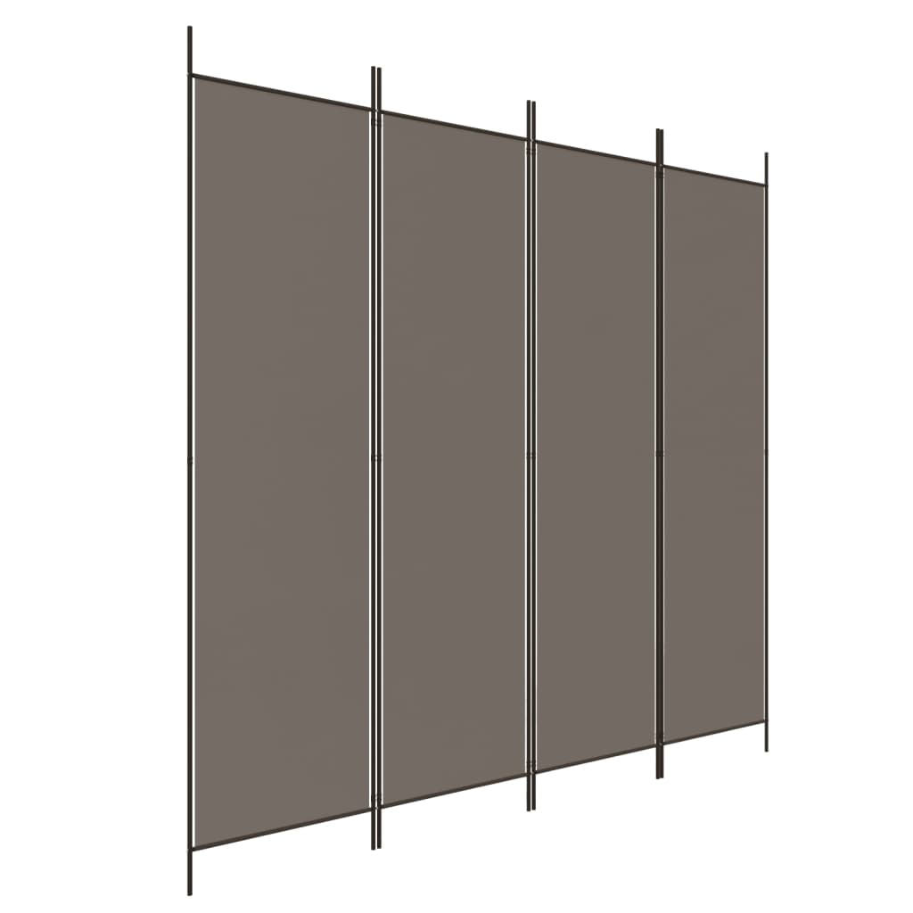 vidaXL Paravent à 4 panneaux anthracite 200x220 cm tissu