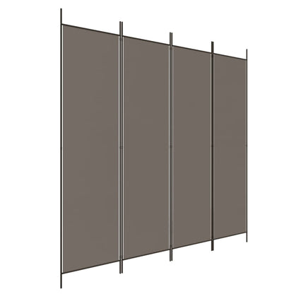 vidaXL Paravent à 4 panneaux anthracite 200x220 cm tissu