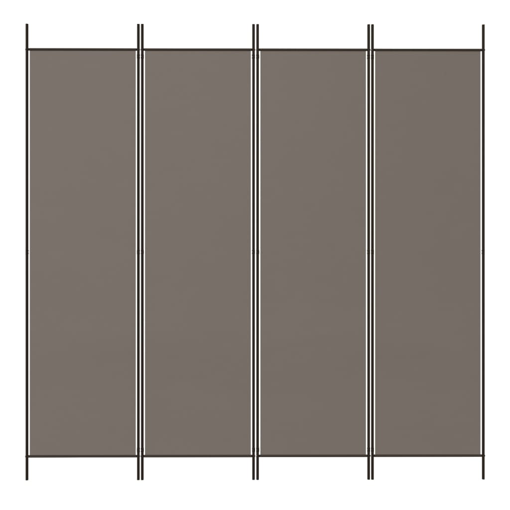 vidaXL Paravent à 4 panneaux anthracite 200x220 cm tissu