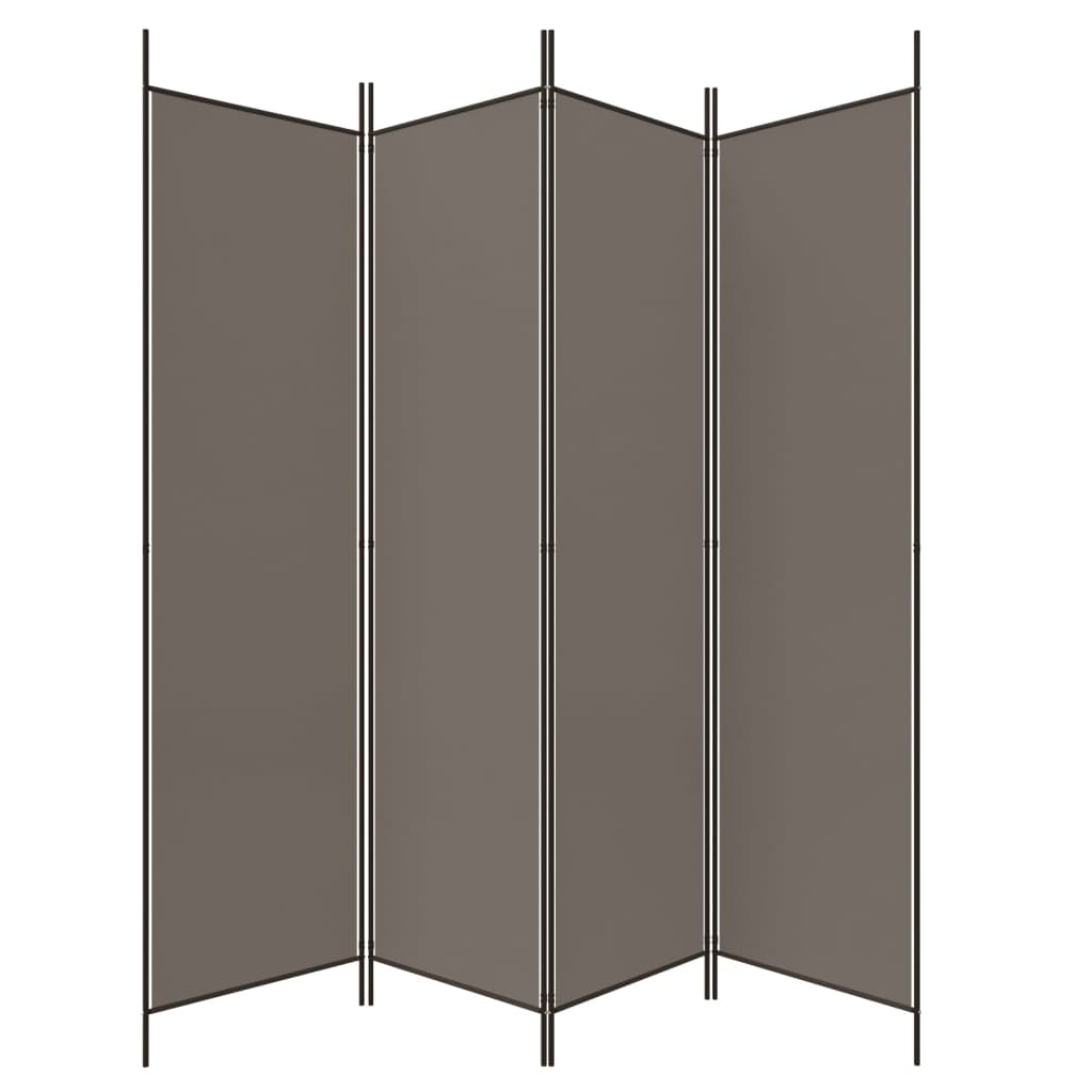 vidaXL Paravent à 4 panneaux anthracite 200x220 cm tissu