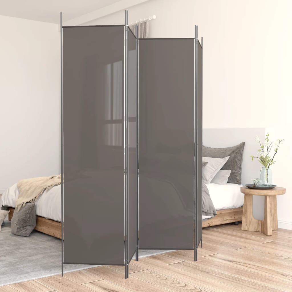 vidaXL Paravent à 4 panneaux anthracite 200x220 cm tissu
