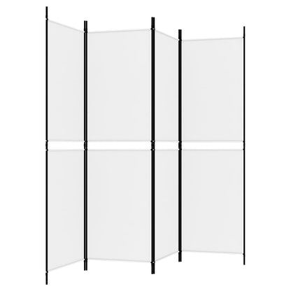 vidaXL 4-tlg. Paravent Weiß 200x180 cm Stoff