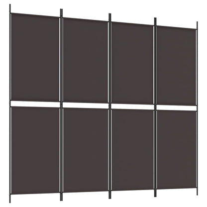 vidaXL 4-tlg. Paravent Braun 200x180 cm Stoff