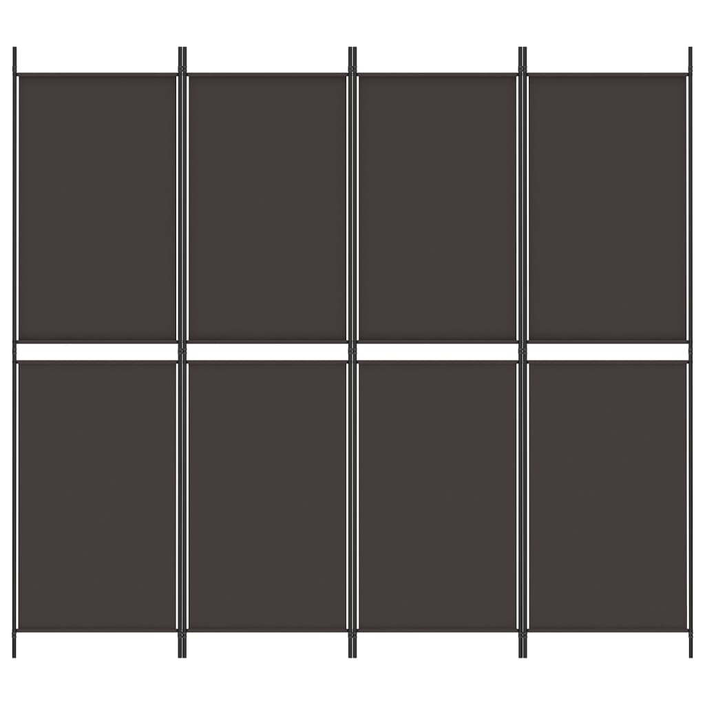 vidaXL 4-tlg. Paravent Braun 200x180 cm Stoff