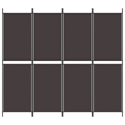vidaXL 4-tlg. Paravent Braun 200x180 cm Stoff