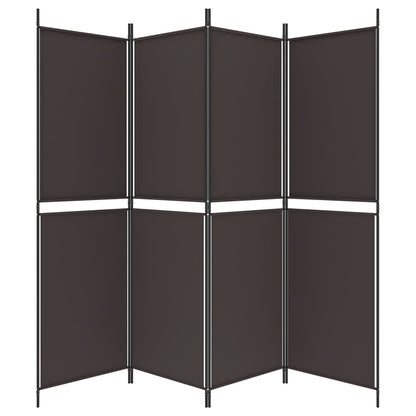 vidaXL 4-tlg. Paravent Braun 200x180 cm Stoff
