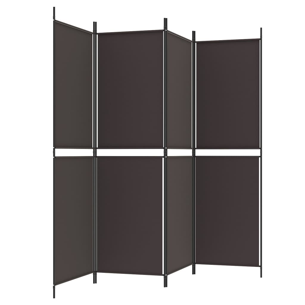 vidaXL 4-tlg. Paravent Braun 200x180 cm Stoff