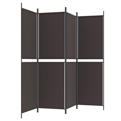 vidaXL 4-tlg. Paravent Braun 200x180 cm Stoff