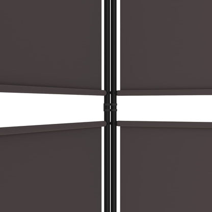 vidaXL 4-tlg. Paravent Braun 200x180 cm Stoff