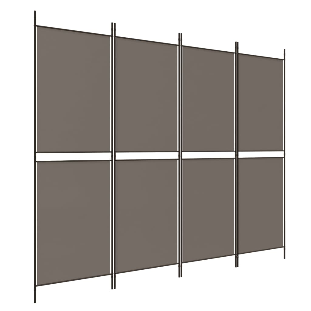 vidaXL 4-tlg. Paravent Anthrazit 200x180 cm Stoff