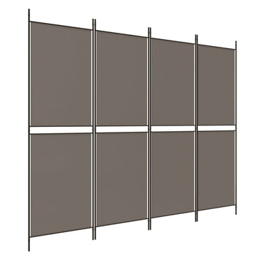 vidaXL 4-tlg. Paravent Anthrazit 200x180 cm Stoff