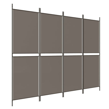 vidaXL 4-tlg. Paravent Anthrazit 200x180 cm Stoff