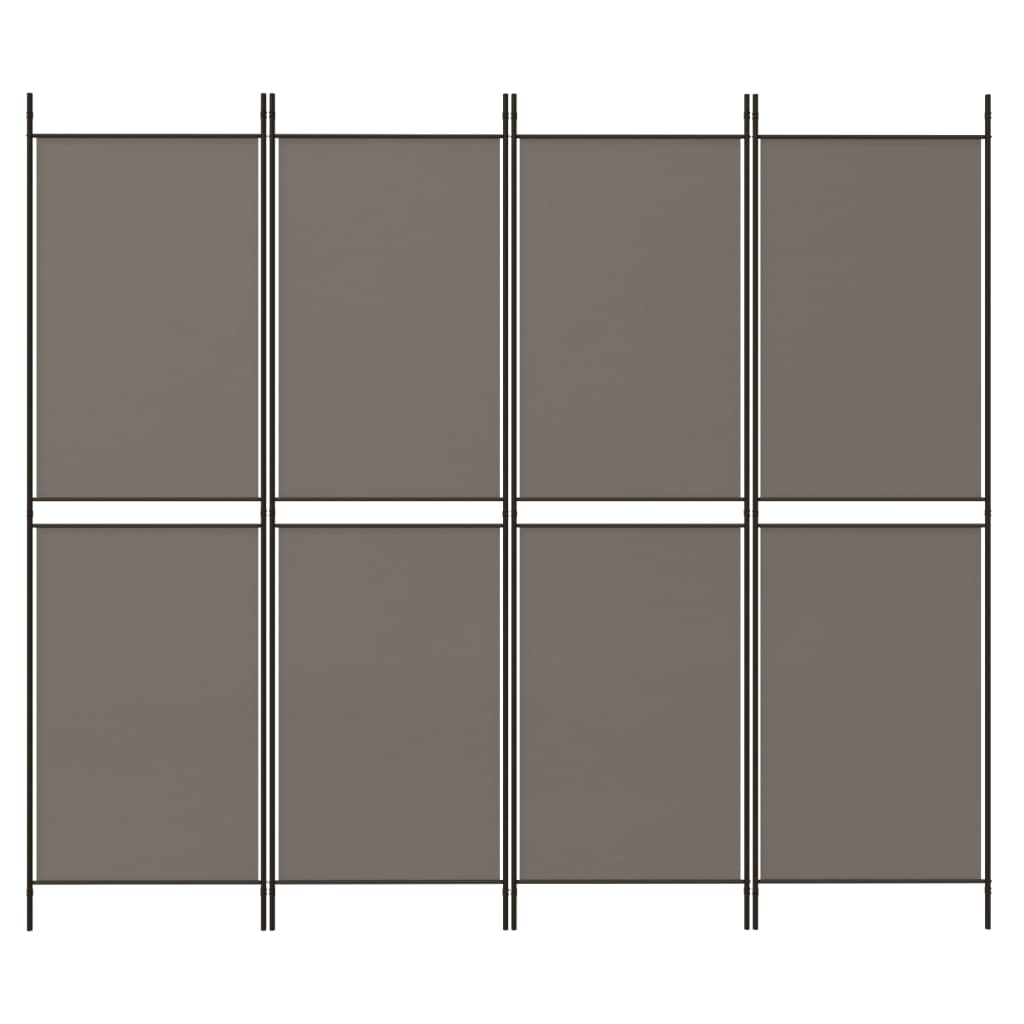 vidaXL 4-tlg. Paravent Anthrazit 200x180 cm Stoff