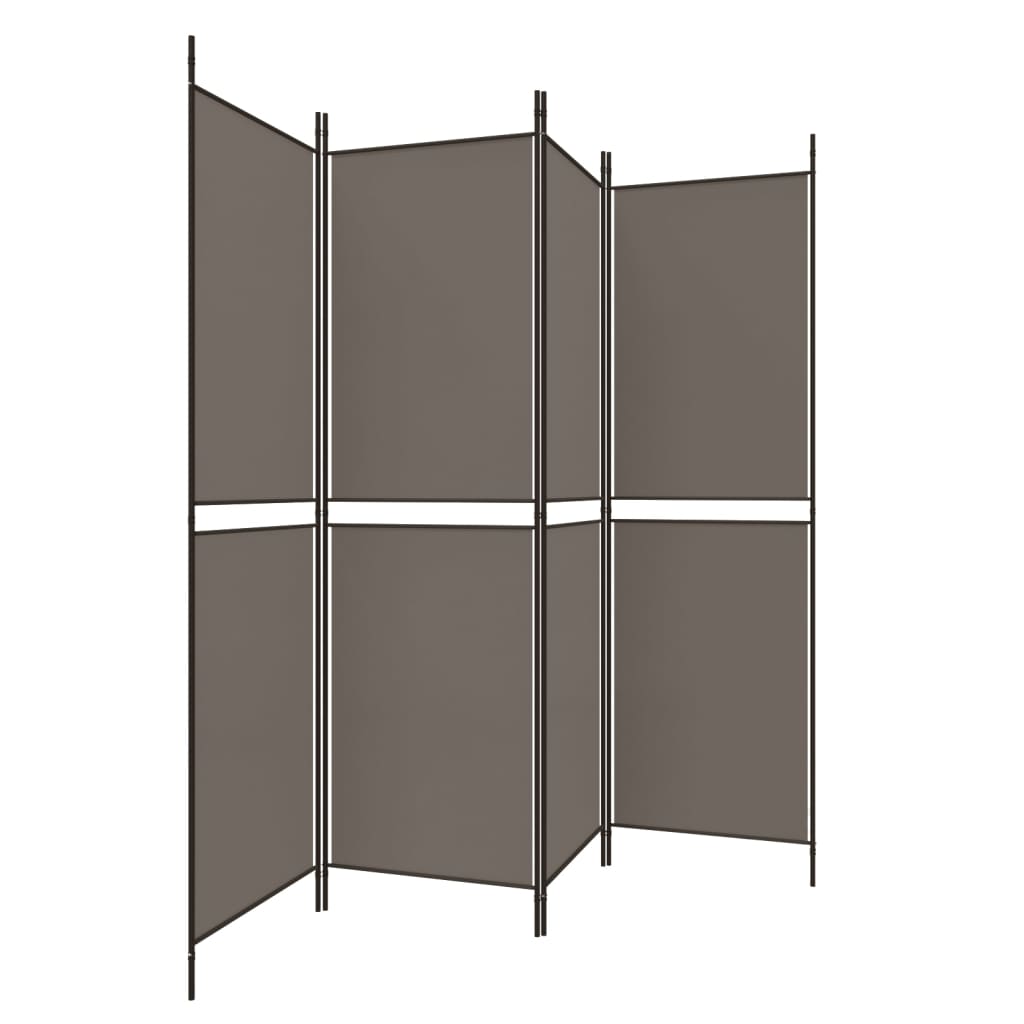 vidaXL 4-tlg. Paravent Anthrazit 200x180 cm Stoff