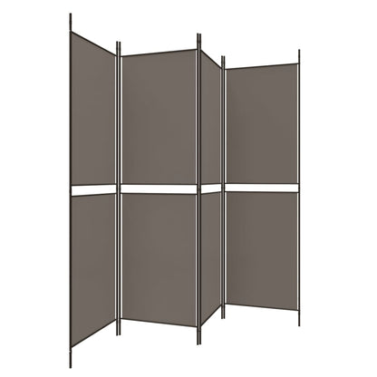 vidaXL 4-tlg. Paravent Anthrazit 200x180 cm Stoff