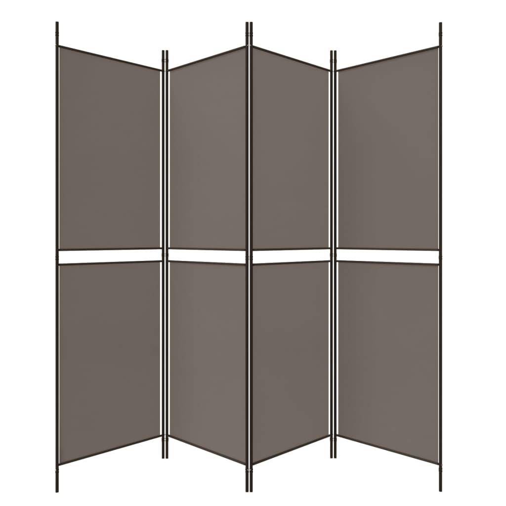 vidaXL 4-tlg. Paravent Anthrazit 200x180 cm Stoff
