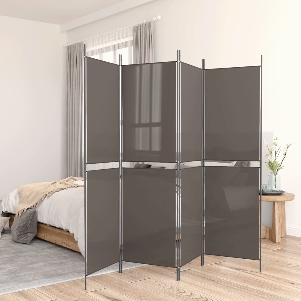 vidaXL 4-tlg. Paravent Anthrazit 200x180 cm Stoff