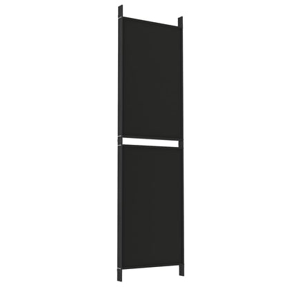 vidaXL 4-tlg. Paravent Schwarz 200x180 cm Stoff