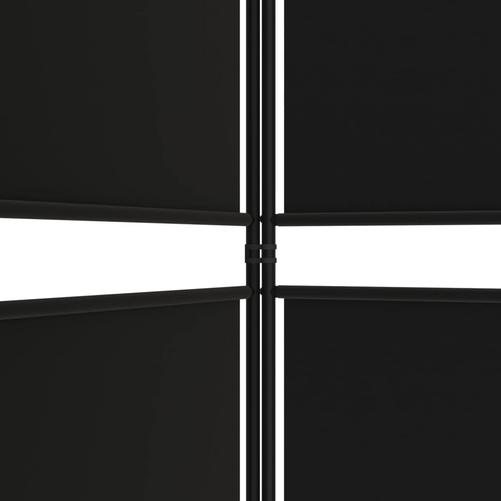 vidaXL 4-tlg. Paravent Schwarz 200x180 cm Stoff