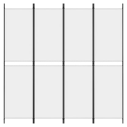 vidaXL 4-tlg. Paravent Weiß 200x200 cm Stoff
