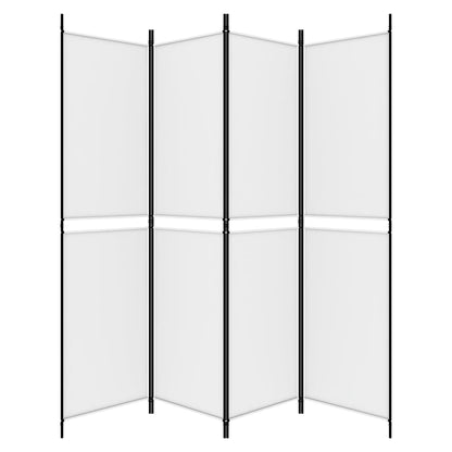 vidaXL 4-tlg. Paravent Weiß 200x200 cm Stoff