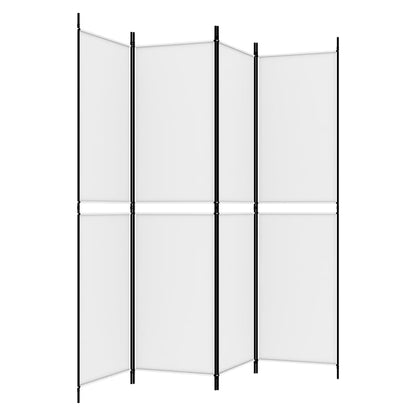 vidaXL 4-tlg. Paravent Weiß 200x200 cm Stoff