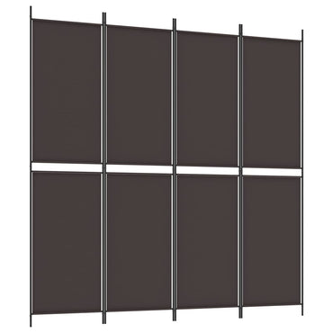 vidaXL 4-tlg. Paravent Braun 200x200 cm Stoff
