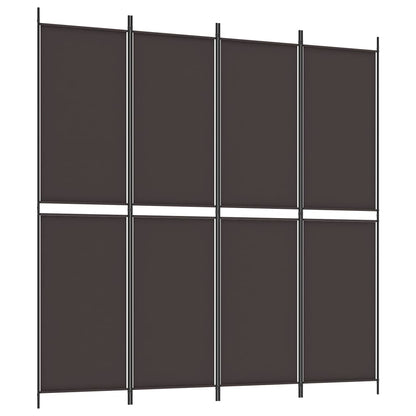 vidaXL 4-tlg. Paravent Braun 200x200 cm Stoff