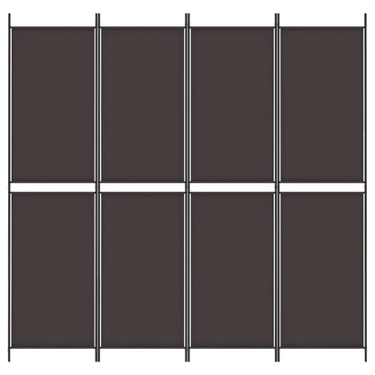 vidaXL 4-tlg. Paravent Braun 200x200 cm Stoff