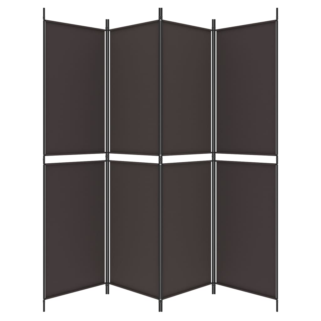 vidaXL 4-tlg. Paravent Braun 200x200 cm Stoff