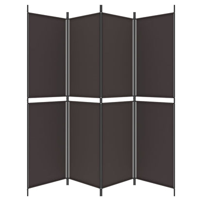 vidaXL 4-tlg. Paravent Braun 200x200 cm Stoff