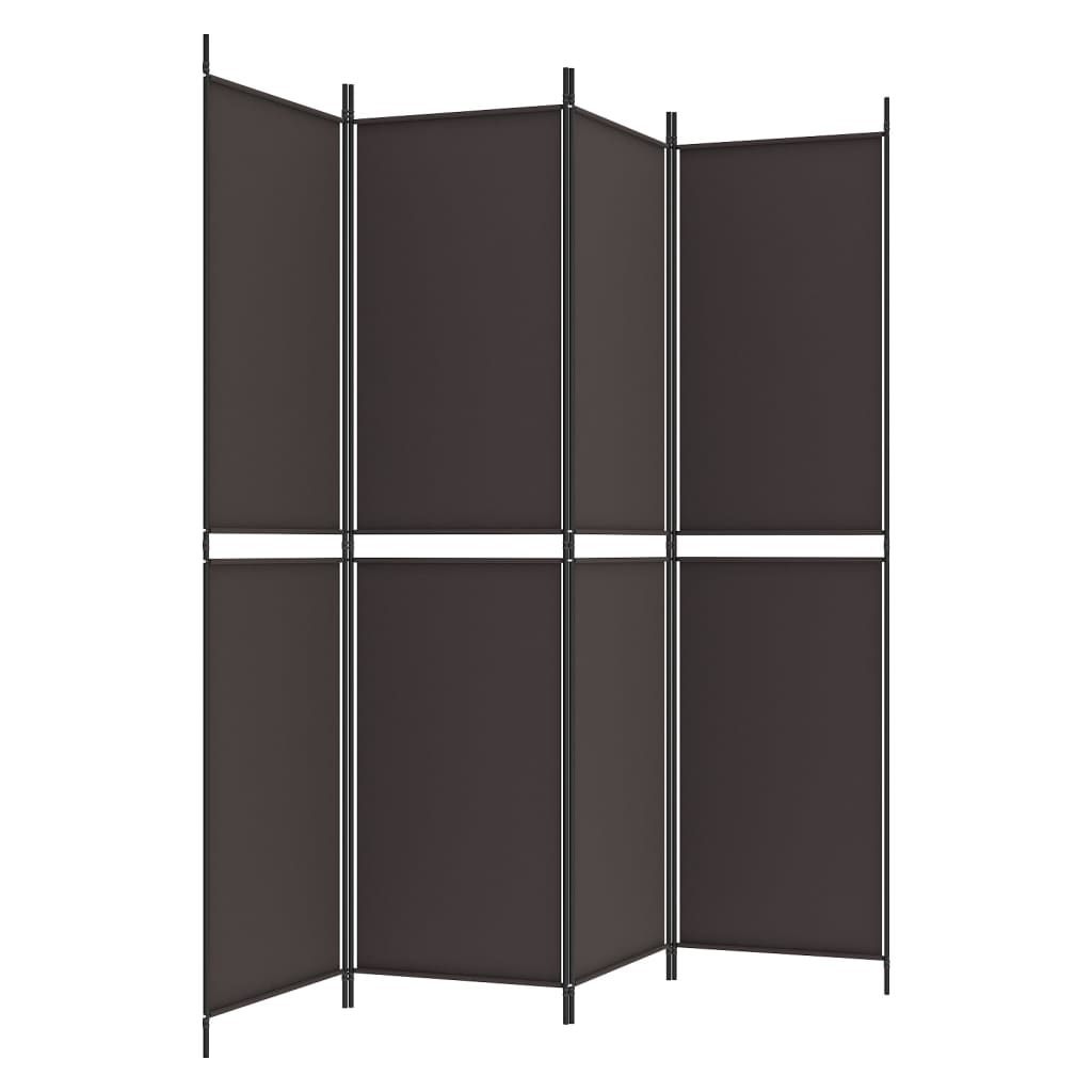 vidaXL 4-tlg. Paravent Braun 200x200 cm Stoff